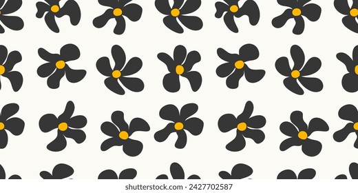 Vector dibujado a mano flores. Patrón sin costura para el diseño textil, papel pintado, papelería, decoración del hogar, embalaje, fondo, arte y artesanías.