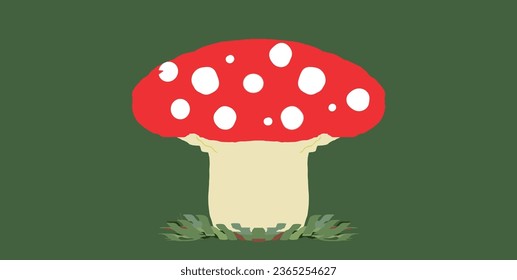 vector of a hand drawn fly argeric on a green background