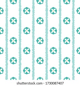 Daisies de folclore de mano de vectores con un fondo de patrón sin fisuras. Perfecto para proyectos de tela, scrapbooking y fondo de pantalla.