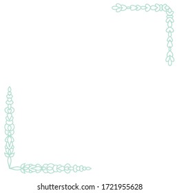 Vector Hand Drawn Folklore Ornament Square Frame seamless pattern background.