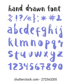 Vector hand drawn font