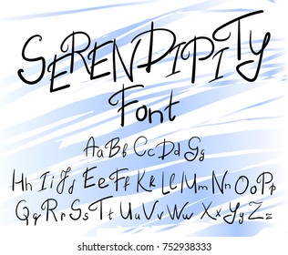 vector hand drawn font capital and lowercase letters