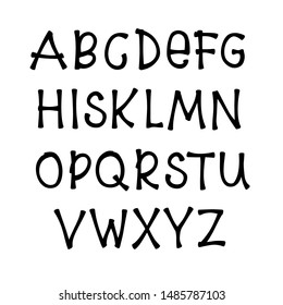 Vector hand drawn font isolated on white background. Office and school posters
