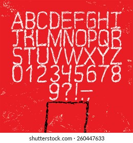 Vector hand drawn font. Sketch style alphabet.