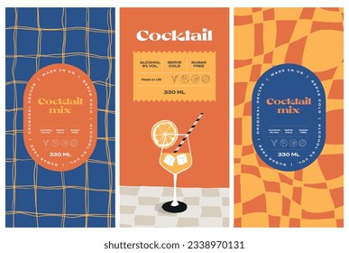 Vector hand drawn food and drinks packaging label design templates for cafe or restaurant