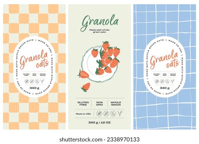 Vector hand drawn food and drinks packaging label design templates for cafe or restaurant