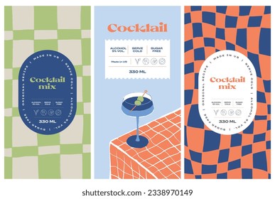 Vector hand drawn food and drinks packaging label design templates for cafe or restaurant