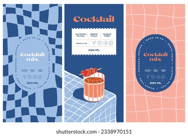 Vector hand drawn food and drinks packaging label design templates for cafe or restaurant