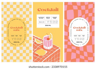 Vector hand drawn food and drinks packaging label design templates for cafe or restaurant