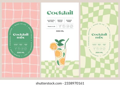 Vector hand drawn food and drinks packaging label design templates for cafe or restaurant