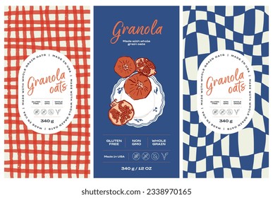 Vector hand drawn food and drinks packaging label design templates for cafe or restaurant