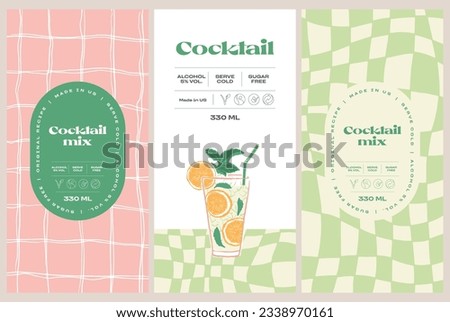 Vector hand drawn food and drinks packaging label design templates for cafe or restaurant