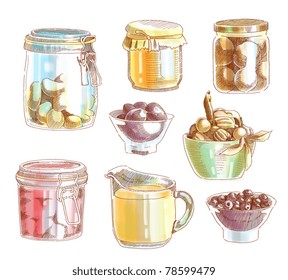 Vector Hand Drawn Food Ingredients