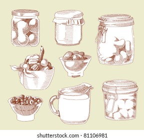 Vector Hand Drawn Food Ingredients