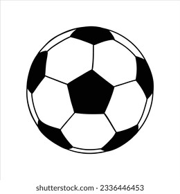 Vector Hand drawn Football ball on a white background. Soccer Ball. Soccer hand-drawn ball in doodle style isolated on white background. Sport Concept Design Element.