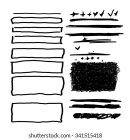 Vector hand drawn frames, and lines collection