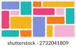 Vector hand drawn frames pack. Wavy organic rectangles mixed with curved blobs. Uneven outline boxes, retro doodle shapes for text and photos.