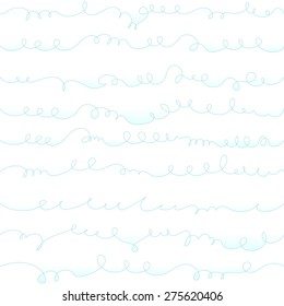 Vector hand drawn free style sea wave background. Seamless pattern.
