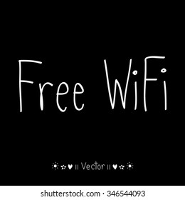 Vector hand drawn free wifi icon, Illustration EPS10 great for any use.