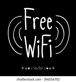 Vector hand drawn free wifi icon, Illustration EPS10 great for any use.