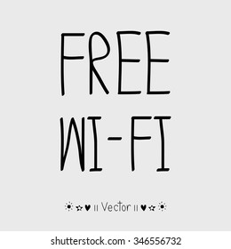 Vector hand drawn free wifi icon, Illustration EPS10 great for any use.