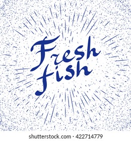 vector hand drawn fresh fish in vintage ink sketch style. illustration for menu design