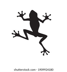 Vector Hand Drawn Frog Silhouette Isolated On White Background