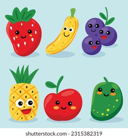 vector hand drawn fruit collection