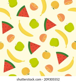 Vector hand drawn fruits seamless pattern