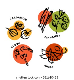 Vector hand drawn fruits sketch. Artistic and flat food illustration. Good for magazine, book or article illustration, graphic print design.