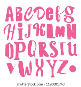 Vector hand drawn funky decorative font for your design. Brush ink inscription for photo overlays, typography greeting card or t-shirt print, flyer, poster design, home decor and for web.