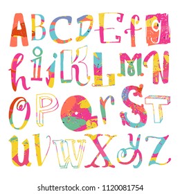 Vector hand drawn funky decorative font for your design. Brush ink inscription for photo overlays, typography greeting card or t-shirt print, flyer, poster design, home decor and for web.