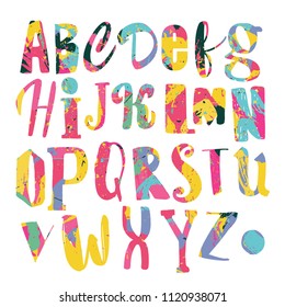 Vector hand drawn funky decorative font for your design. Brush ink inscription for photo overlays, typography greeting card or t-shirt print, flyer, poster design, home decor and for web.