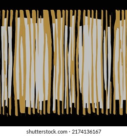 Vector hand drawn futuristic bold lines abstract block grid madras woven digital seamless texture. Modern geometric background. Monochrome repeating pattern with interlacing wavy lines for area rug