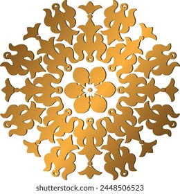 Vector hand drawn geometric circular pattern with golden floral mandala on a transparent background - Powered by Shutterstock - Get 15% off with code: PIKWIZARD15