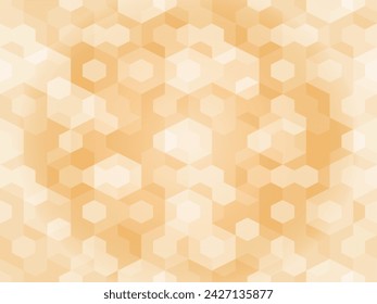 Vector hand drawn geometric golden seamless pattern of hexagons in pastel colors