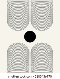 Vector hand drawn geometric minimalistic illustration. Creative artwork. Template for card, poster, banner, print for t-shirt, pin, badge, patch.