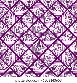 Vector hand drawn geometric seamless pattern with feminine lines drawing colorful background. Print ready for your fashion textile with women color theme.