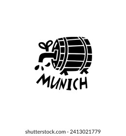 Vector Hand Drawn Germany Label. Travel Europe Illustration. Hand Written Lettering Illustration. Germany Symbol Logo