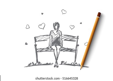 Woman Sit On Bench Sketch Images Stock Photos Vectors Shutterstock