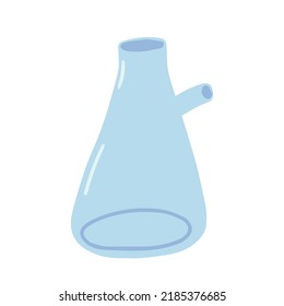 Vector hand drawn glass beaker illustration. Flat glass tube clip art