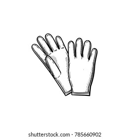 Ícone de doodle de contorno de luvas desenhadas à mão vetorial. Ilustração de esboço de luvas para impressão, web, móvel e infográficos isolados no fundo branco.