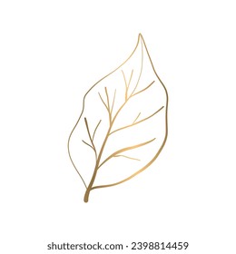 Image vectorielle congé doré dessiné à la main sur fond blanc.