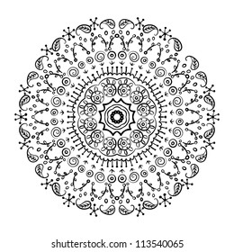 vector hand drawn gray floral pattern