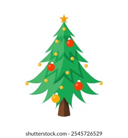 vector hand drawn green christmas tree to Decorative work