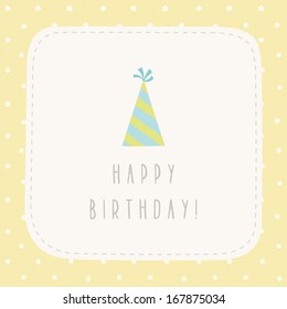 Vector hand drawn greeting birthday card