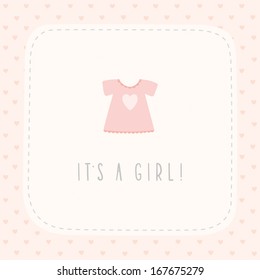 Vector hand drawn greeting card It's a girl