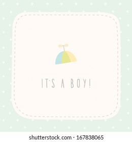 Vector hand drawn greeting card It's a boy