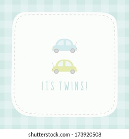 Vector hand drawn greeting card It's twins