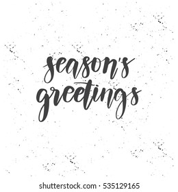 Vector hand drawn greeting card - Season's greetings. Christmas background design for invitation, poster or card.